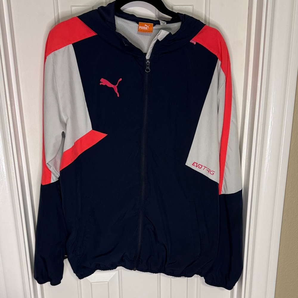 Puma IT evoTRG Black and Coral Hooded Jacket Vintage